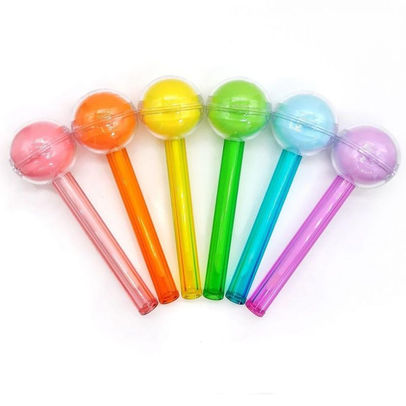 2 in 1 Lollipop Lipgloss Tube Rainbow Ball Lipbalm Container