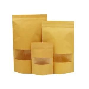 Food Grade Customized Stand up Pouch Bag Kraft Paper Bag with Clear Window