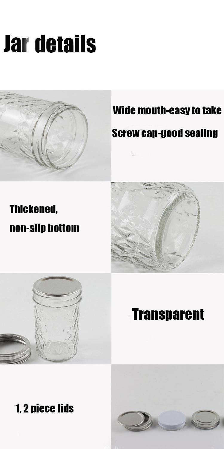 100ml 180ml 200ml 280ml 400ml 500ml 650ml Canning Mason Caviar Jelly Glass Jam Jar