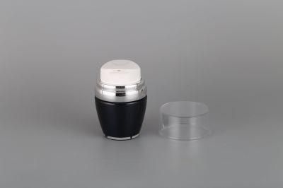 Luxury 30g 50g Press Airless Cosmetic Facial Care Cream Jar Vacuum Plastic Packaging Container Acrylic Airless Pump Jar