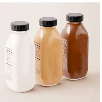 BPA Free Square Empty Glass Juicy Beverages Milk Water Bottle