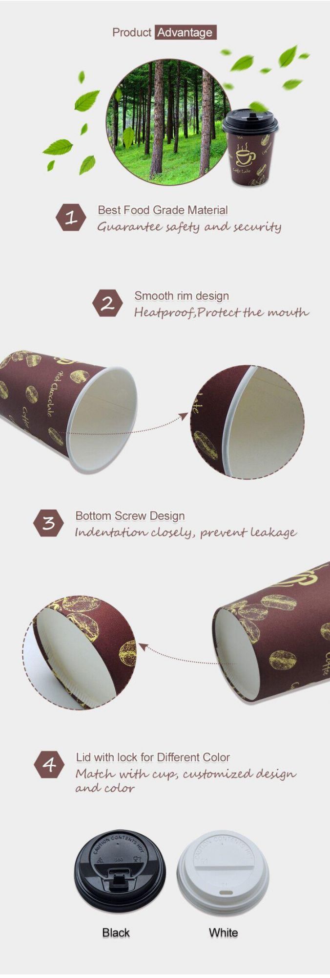 Custom Logo Professional Film Disposable Paper Cup Beverage Cup