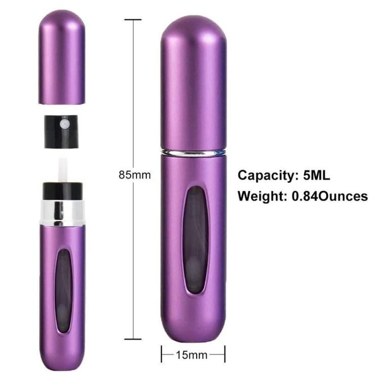 Wholesale 5ml 8ml Travel Refillable Luxury Empty Aluminum Mini Mist Perfume Spray Bottle for Amazon