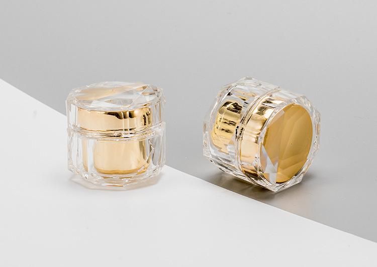 5g 10g Mini Transparent Gold Cream Jar for Trail