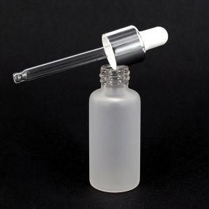 1oz Frosted Glass Dropper Bottles with Aluminum Cap