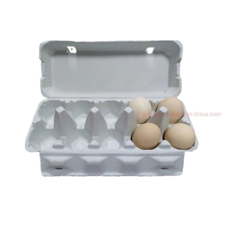 Customized Pulp Moulded Egg Carton Egg Tray for 10 Eggs Grey White Colors