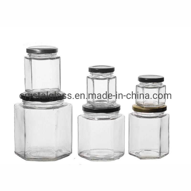 Food Grade Square Honey Glass Jar Jam /Jelly Jar with Screw Metal Lid