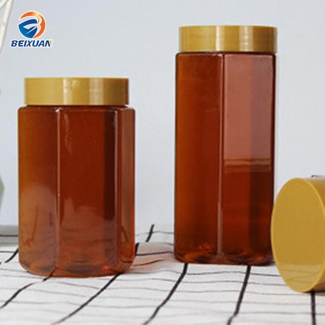 290ml Hexagonal High-Quality Transparent Plastic Honey Jar
