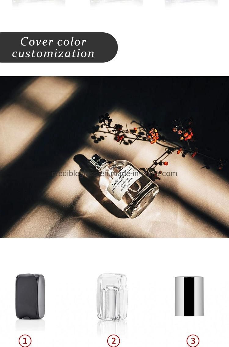 Credible 30ml 50ml 100ml Wholesale Empty Cosmetic Sample Glass Perfume Oil Bottle with Spray Lid