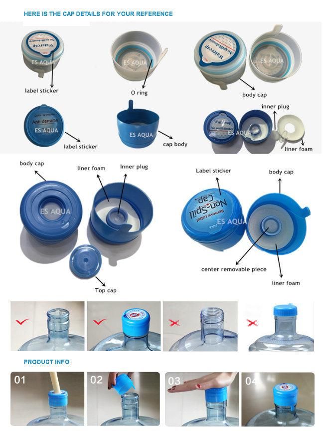 Non-Spill 5 Gallon Bottle 20L Water Bottle Cap Plastic Bottle Cap Tapa De Botella De Plastico