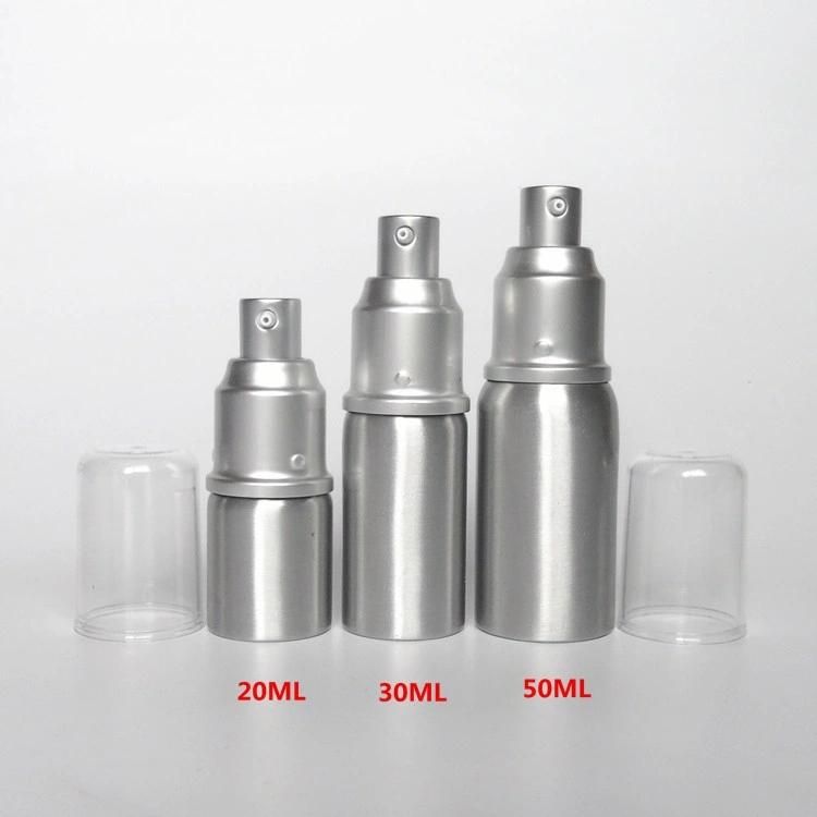 High Quality 50ml Silver Aluminum Shampoo Bottle, Aluminum Pump Bottle for Cosmetic Packaging