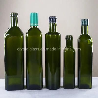 Olive Oil Bottle in Square Clear Glass for Oil, Vinegar, Syrup, Salad Dressing