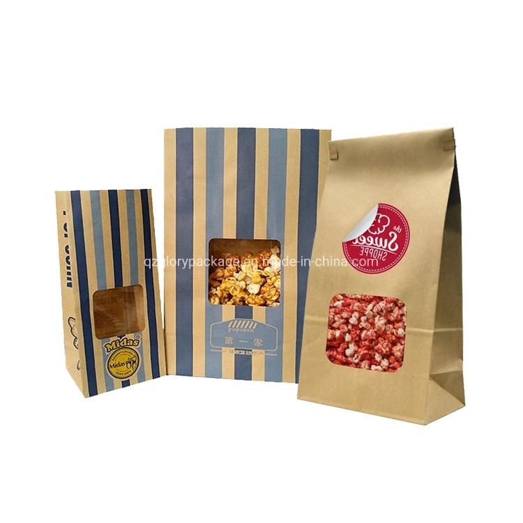 Eco-Friendly Food Grade Brown Kraft Tin Tie Paper Bag for Nuts Packing