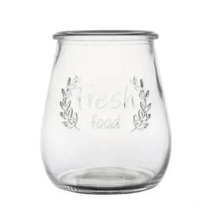 Factory Direct Sale Kitchenware Food Storage Empty Customize Clear Round Glass Jar