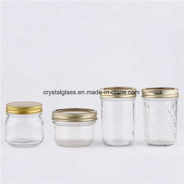 High Quality 16oz 480ml Round Glass Mason Jar with Screw Top Lid for Jam Food Candy