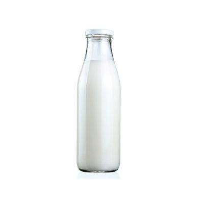 100ml 200ml 250ml 500ml Round Empty Glass Bottle for Fresh Milk or Milk Tea Packaging Bottle with Plastic Cap