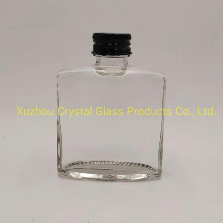 100ml 200ml 250ml Clear Square Fruit Juice Wine Milk Tea Beverage Glass Bottle