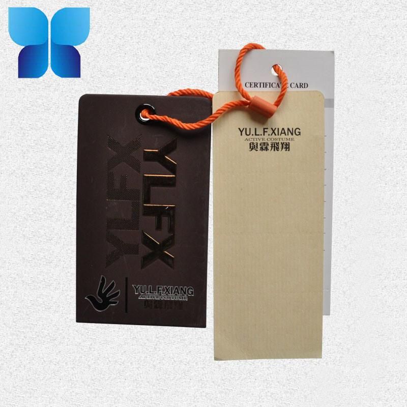 Brand Name Logo Tag Strip Rustic Cardboard Paper Hang Tag for Men′s Shirt