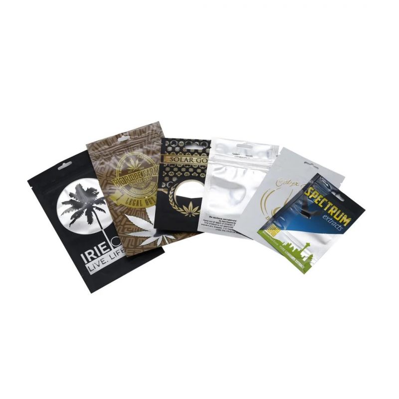 Compliant Certified Child Resistant Moisture Proof Tobacco Pouch Bag Packaging Mylar Ziplock Child Resistant Exit Bag 12" X 9" + 2.75"