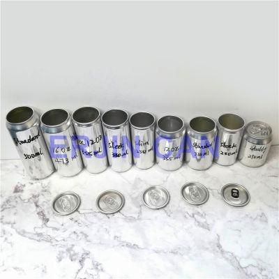 Aluminium Disposable Beverage/Beer Cans Silver Skin with Lids