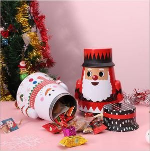 Wholesale Christmas Iron Boxes Creative Christmas Gift Boxes Candy Packaging Boxes Tea Canisters