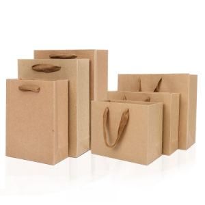 Thick Kraft Paper Bag Custom Advertising Shopping Gift Clothing Packaging Bag Tote Bag