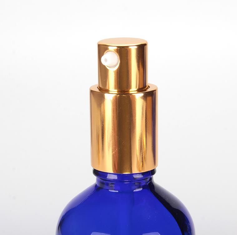 30ml Cobalt Blue Cosmetic Glass Serum Bottle Essential Oil Bottle with Spray Pump