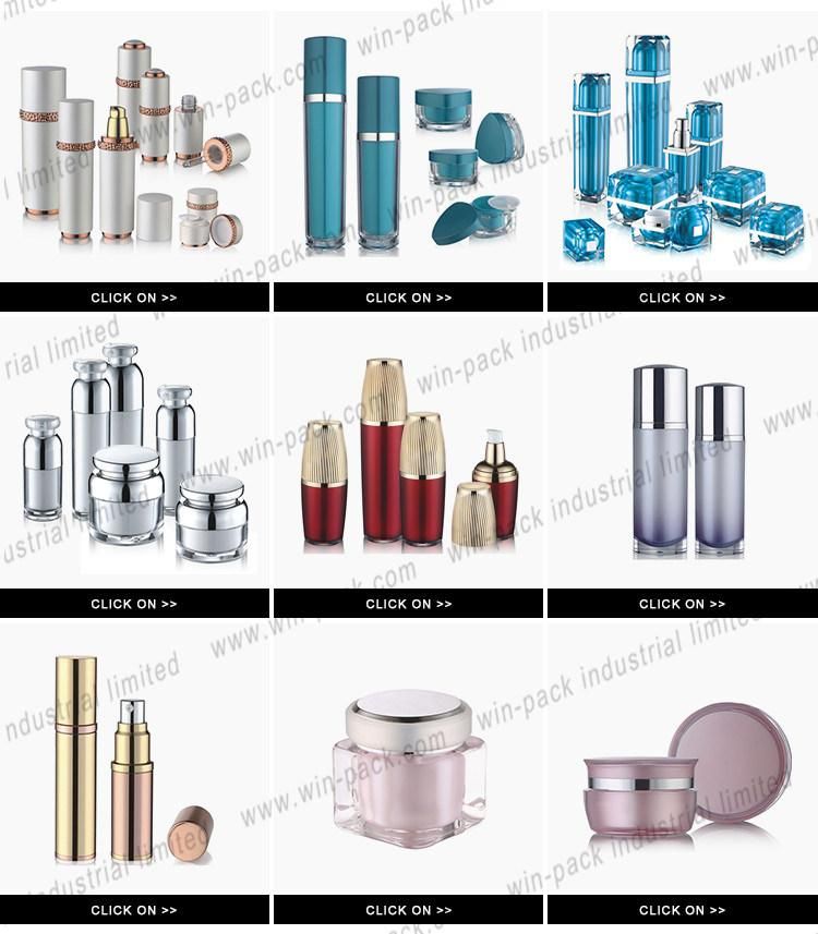 15g 30g 50g Empty Acrylic Cosmetic Packing Cream Jar Wholesale with Shiny Silver Aluminum Cap