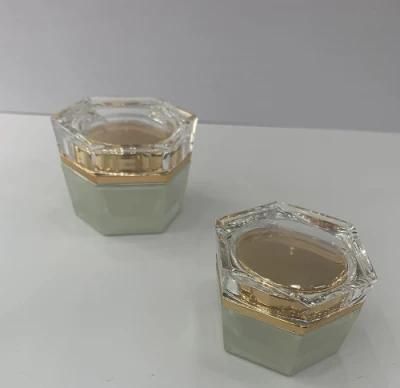 Wholesale Customizable Cosmetie Packaging Glass Jar 20g 50g Hexagonal Cream Bottle