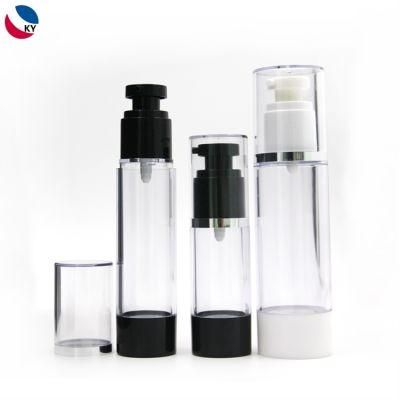 Clear Round Airless Cosmetics Packaging 4oz Airless Pump Bottle