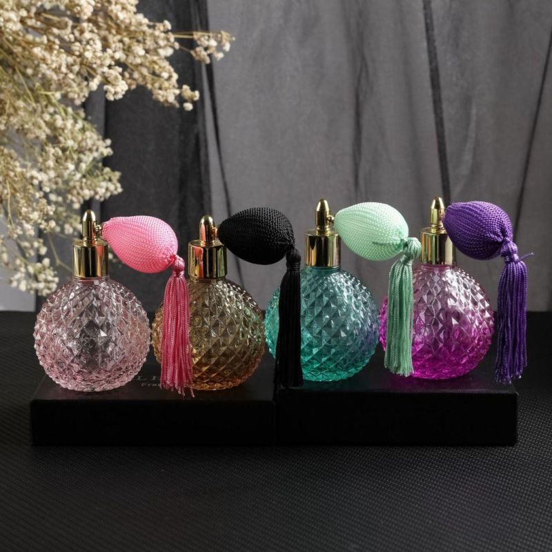 100ml Nozzle Crystal Perfume Bottle Pineapple Spray Atomizer Long Tassels Airbag Refillable Makeup Container