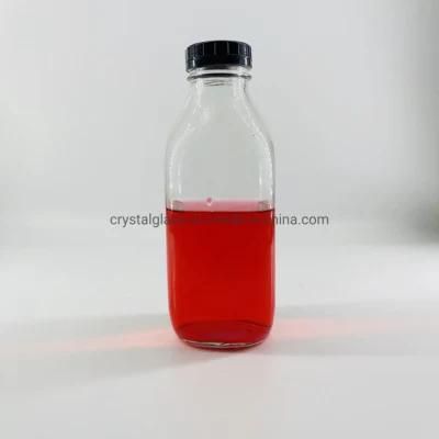 950ml 31oz Big Capacity Square Fresh Glass Juice Bottle with Plastic Lid