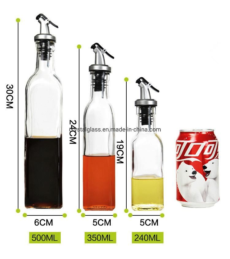 240ml 350ml 500ml Glass Cooking Oil Bottle for Olive Oil