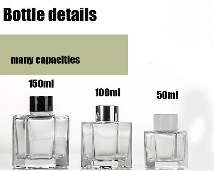 Custom 50ml 100ml 150ml 200ml Hexagonal Empty Reed Diffuser Glass Bottle