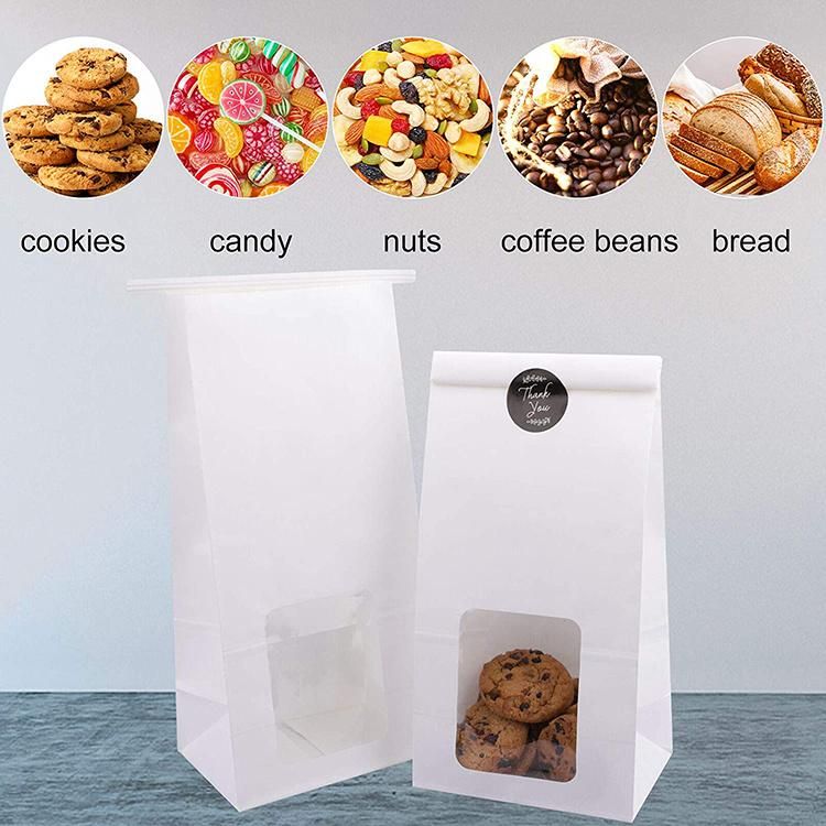 Restaurant Custom Tin Tie Food Packaging Paper Bag with Window