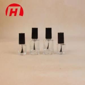 Round Shaped Glass Nail Polish Bottle with Cap and Brush Empty Glass Cosmetic Bottle Clear Glass