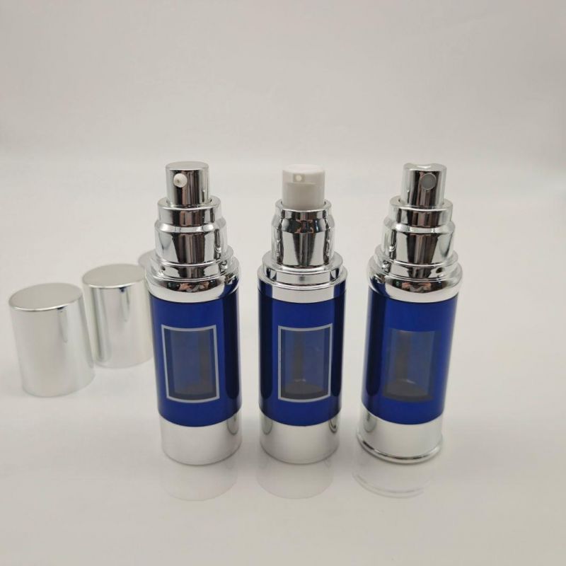 20ml 30ml 50ml Blue Cosmetic Airless Pump Bottle Packing