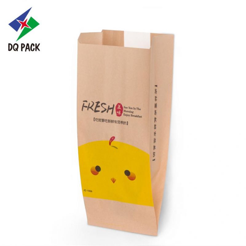 Customized Printing Food Bread Packaging Kraft Paper Side Gusset Bag with Your Own Logo