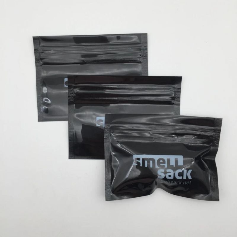 Self Sealing Edible Cookies Black Packaging Zipper Stand up Pouch Logo Mylar Laminated Plastic Bags