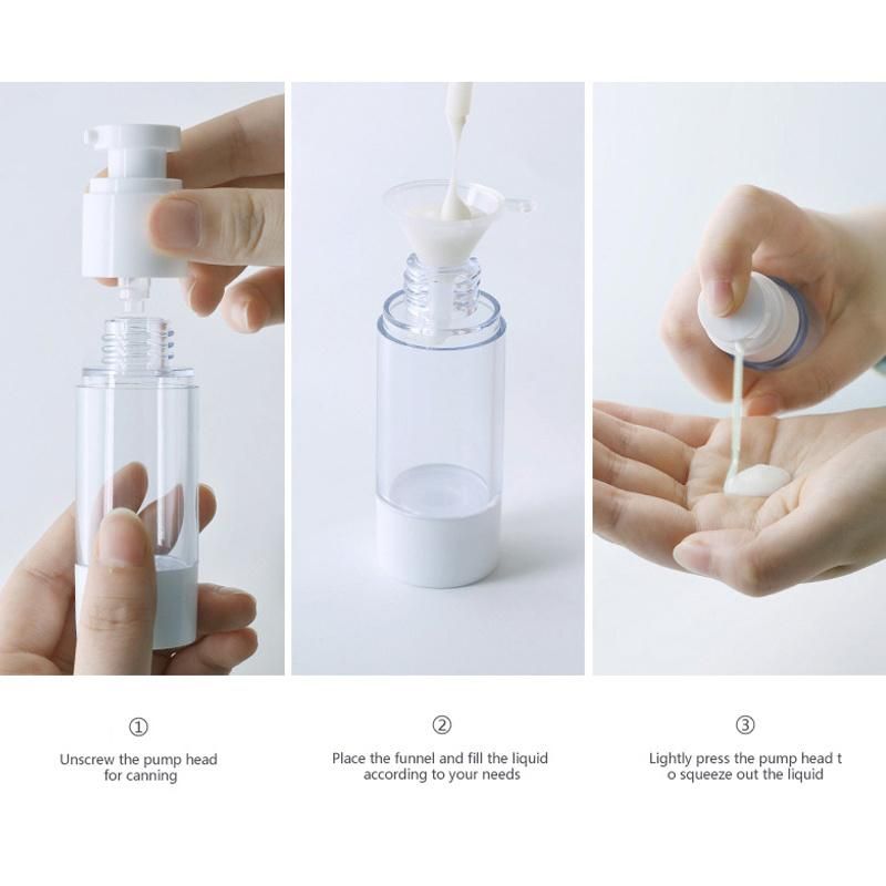 in Stock! Mini Customer 15ml Airless Cosmetic Lotion Bottle with Flat Lotion Nozzle Cream Pump