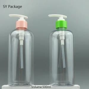 16oz 500ml Plastic Pet Clear Boston Bottle for Disinfectant/Shampoo