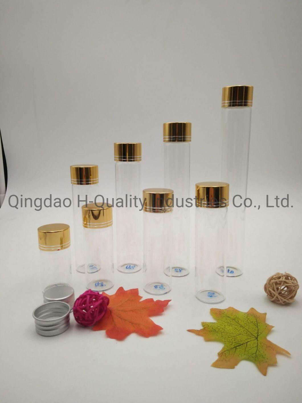 High Borosilicate Glass Tube-Type Bottle/Dried Fruit Bottle/Ready-to-Eat Food Bottle/Gift Advertising Bottle with Aluminum Caps