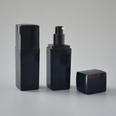 Wholesale Airless Bottle Square Shape Cream Bottle Black with Printing