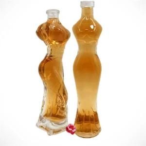 New 2021 Customized 375ml 500ml 700ml 750ml Rum Brandy Gin Glass Bottle with Synthetic Cork Cap for Liquor