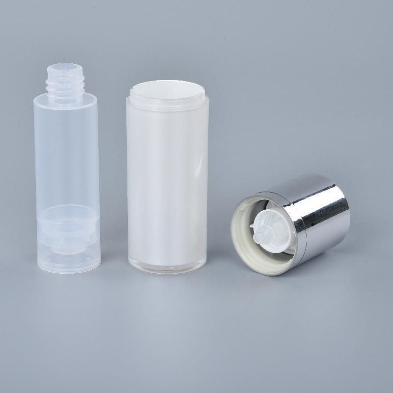 Pearl White Airless Bottle 15ml 30ml with Twist up Pump