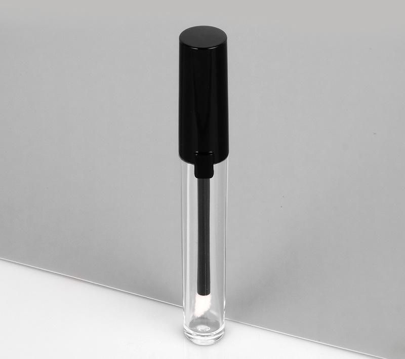 Popular Unique Black Transparent Lip Gloss Cosmetic Tubes Round Lip Gloss Packaging Private Label Lip Tint Containers