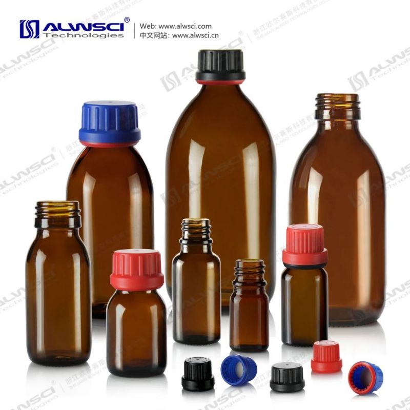 Alwsci 250ml Wide Mouth Amber Glass Soil Sampling Bottle with PP Cap and Septa