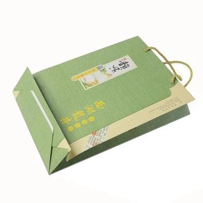 Green Paper Bags with Logo and Colors Printing