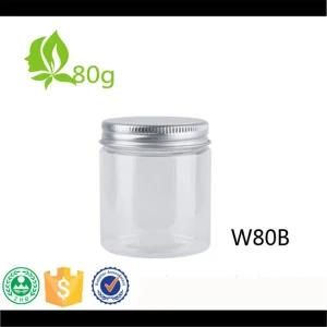 80ml Pet Jar Plastic Wide Mouth Jar for Candy for Food for Ice Cream for Cosmetic Food Grade with Aluminum Caps