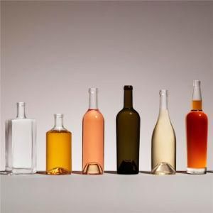High Quality 330ml 500ml Cork Top Custom Transparent Glass Liquor Bottle